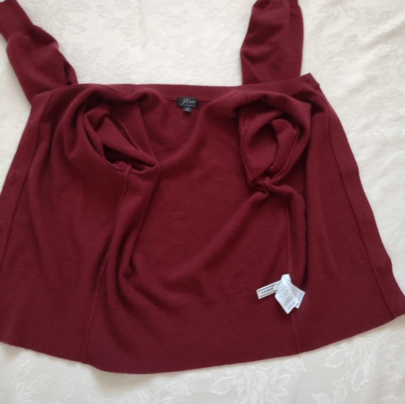 J Crew 100% cashmere cardigan burgundy - Picture 6 of 9